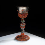 Silver and coral chalice, Catania first half of the 17th century Decorated with plant motifs and small cherub heads.