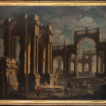 Telearte collezione dipinti antichi - Leonardo Coccorante (Napoli, 1680-1750) Paesaggio con rovine Olio su tela, cm est. 137.5x166, int. 126.5x153.5